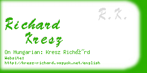 richard kresz business card